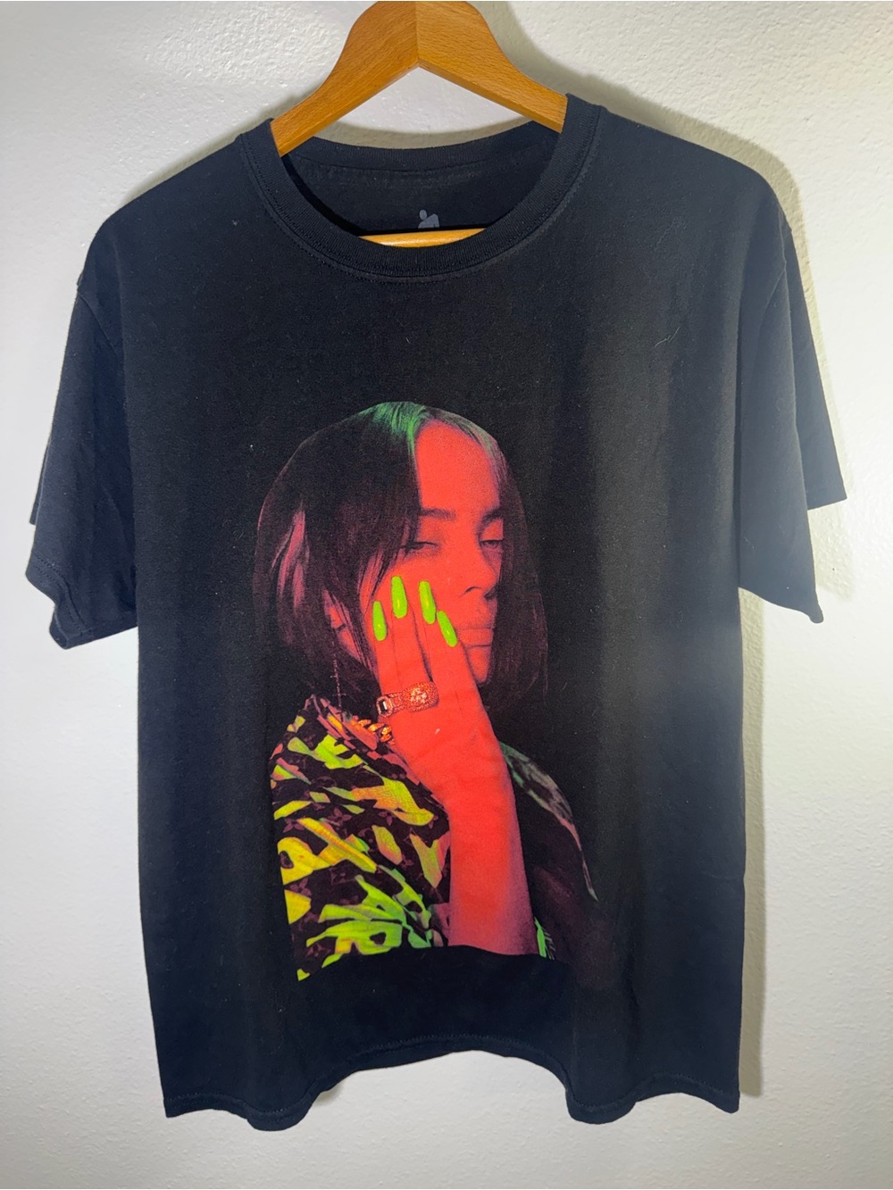 Billie Eilish 2020 World Tour Graphic T-Shirt Black Green Men Small S
